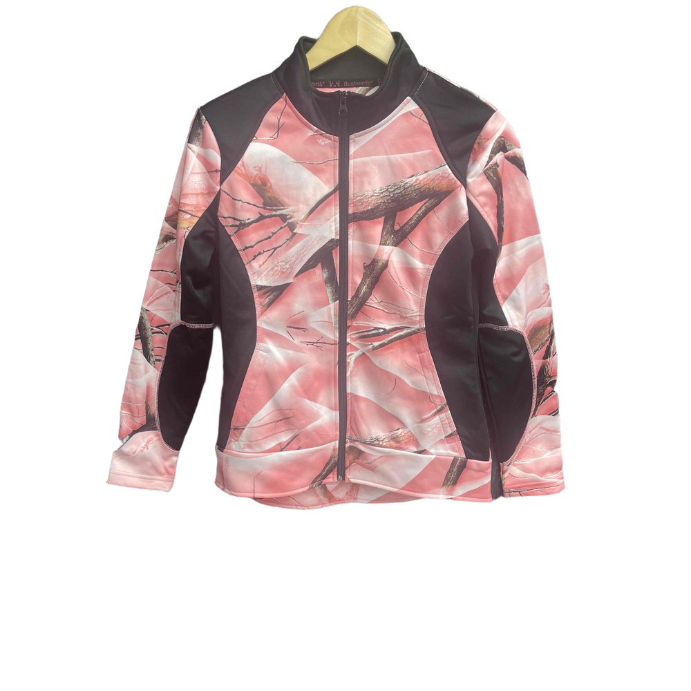 Huntworth Pink Camo Jacket Full Zip Long‎ Sleeve Women's Size Small tech gear